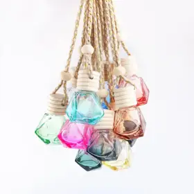 Diamond-Shaped Glass Hanging Diffuser Bottles