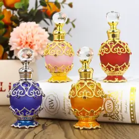 Diamond-Shaped Glass Perfume Bottles