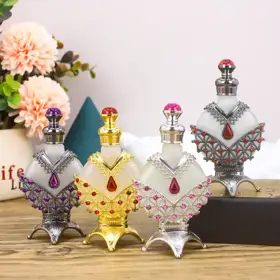 Diamond-Shaped Glass Perfume Bottles
