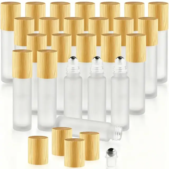 Bamboo-cap glass roll-ons